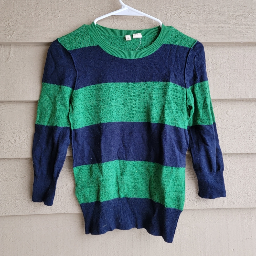 ANTHROPOLOGIE MOTH Striped Crewneck Sweater, Womens Size S